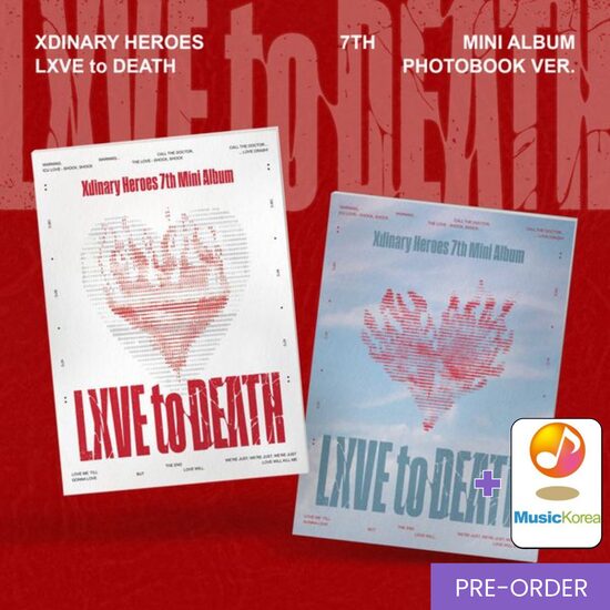 {PRE-ORDER} Xdinary Heroes - 7th Mini Album [LXVE to DEATH] (Photobook Ver.) + MusicKorea Photocard